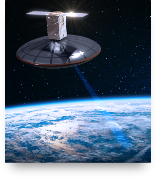 satellite beaming to earth